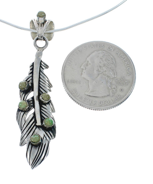 Sterling Silver Turquoise Feather Italian Snake Chain Necklace Set AX129006